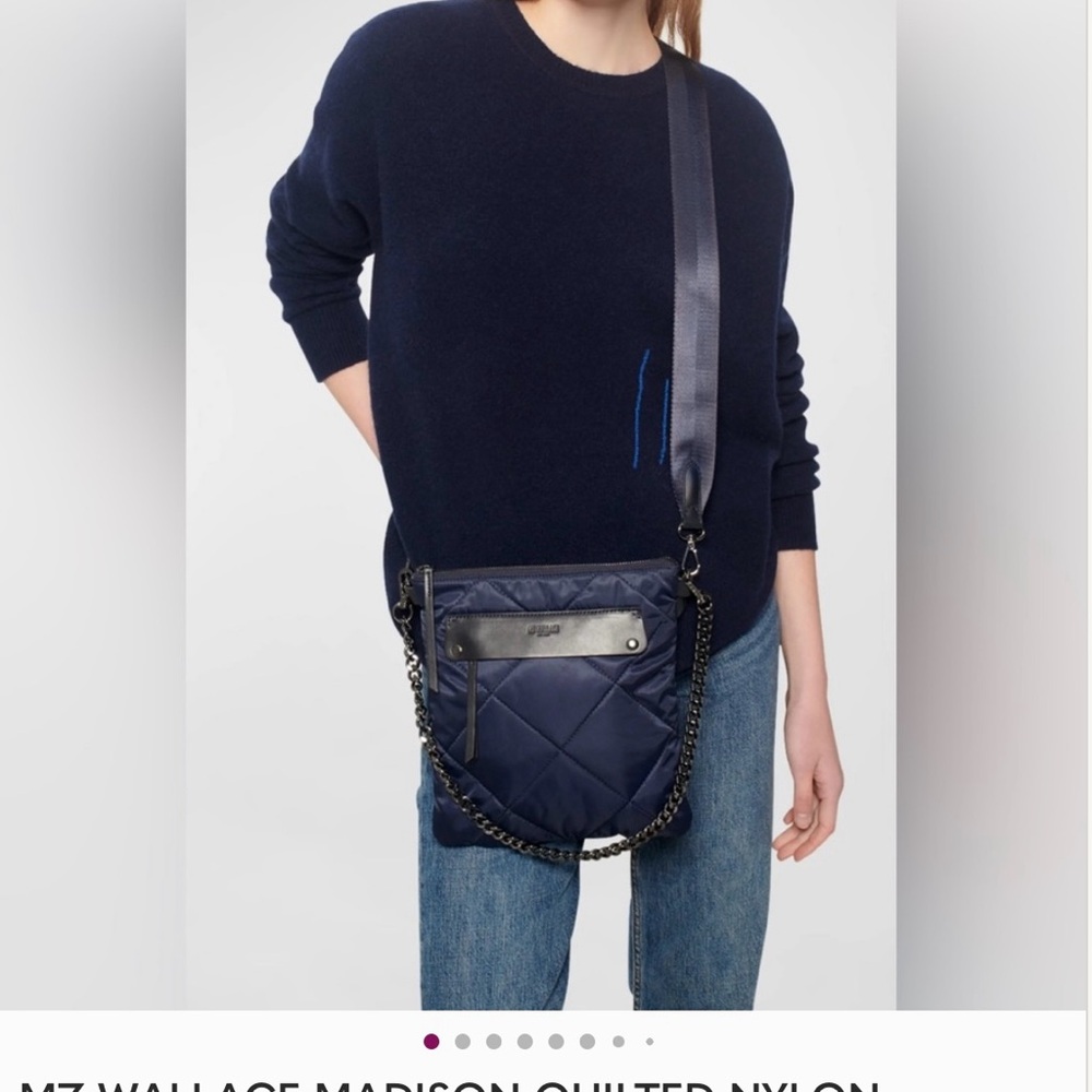 MZ Wallace Midnight Blue Quilted Crossbody Bag